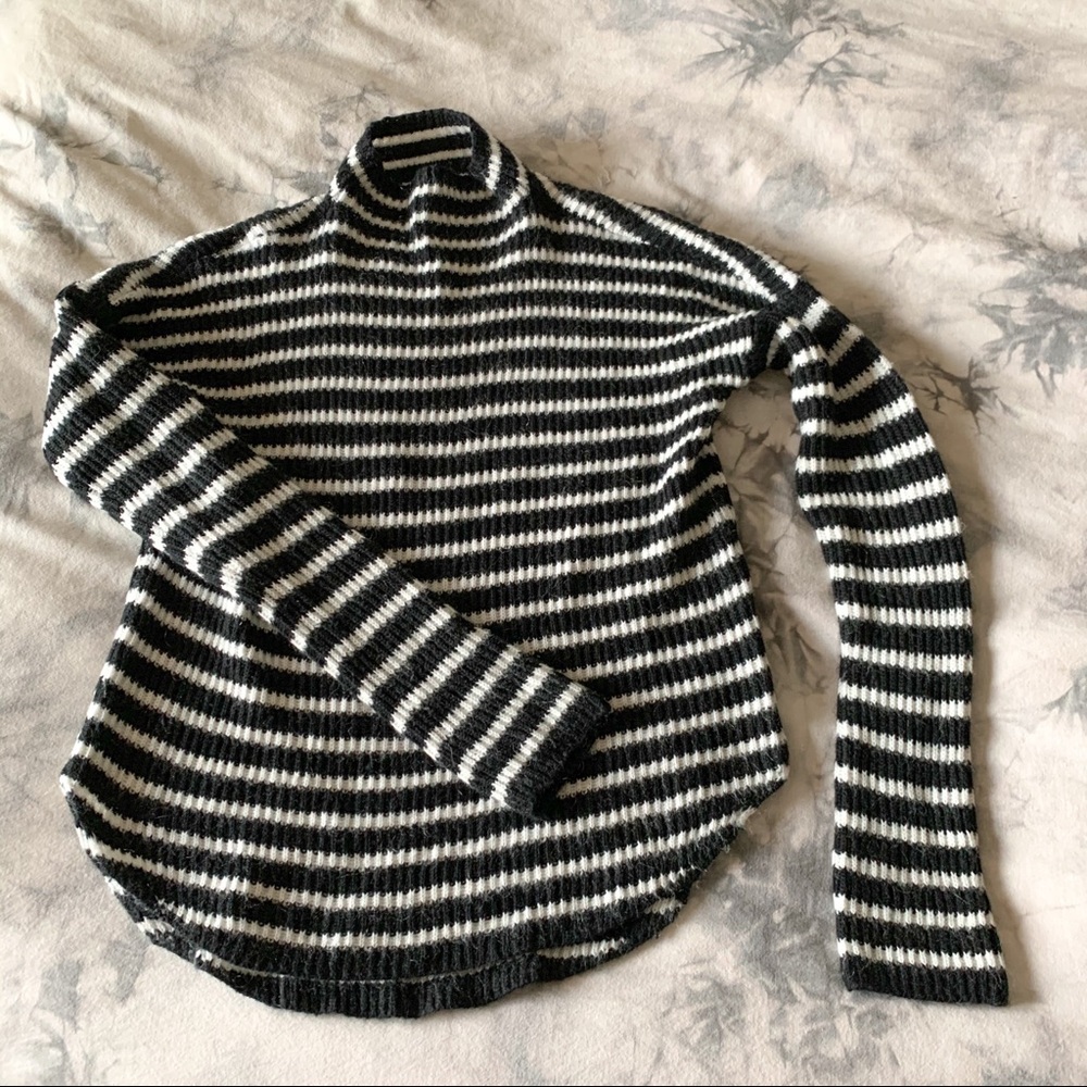 Mock Neck Striped Express Sweater